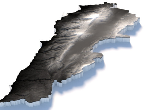 Lebanon Terrain Map Modèle 3D