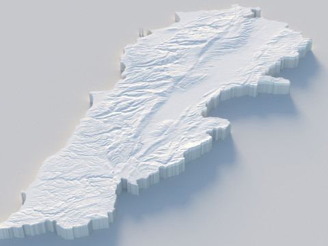 Lebanon Terrain Map Modèle 3D