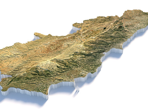 Lebanon Terrain Map Modèle 3D