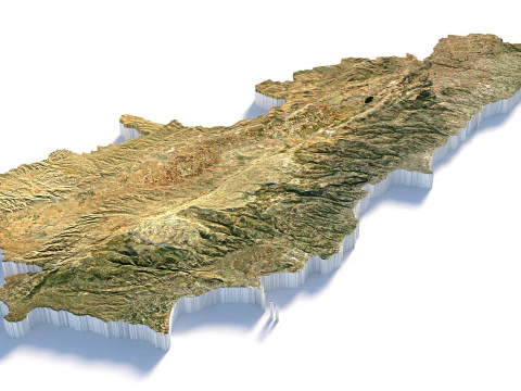 Lebanon Terrain Map 3D Model