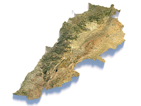 Lebanon Terrain Map 3D Model
