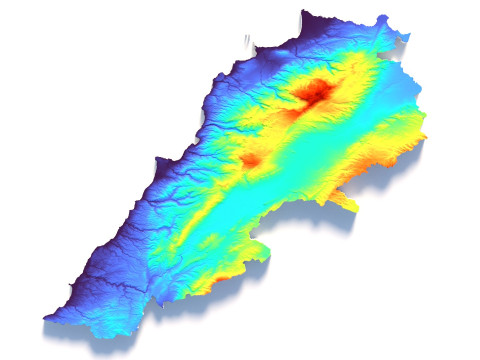 Lebanon Terrain Map Modèle 3D