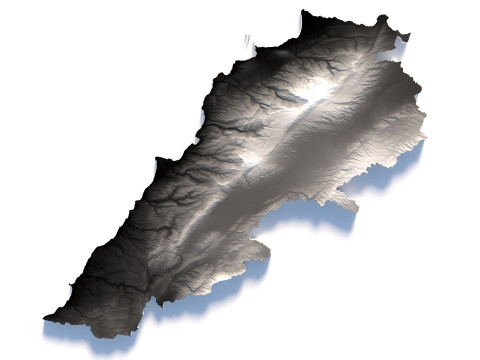 Lebanon Terrain Map Modèle 3D
