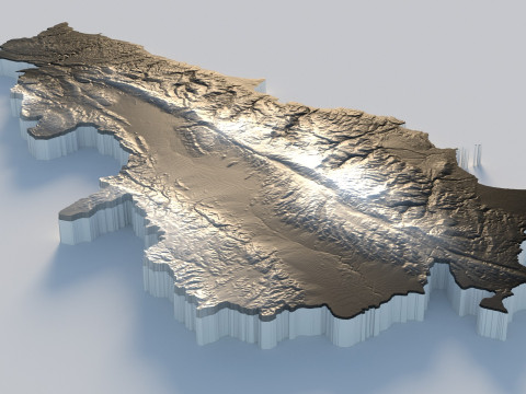 Lebanon Terrain Map Modèle 3D