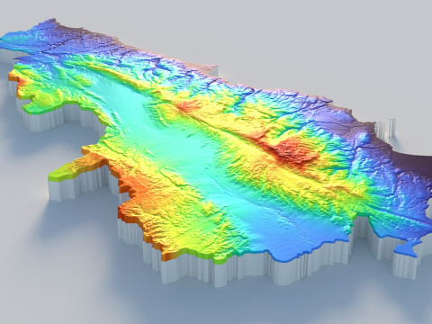 Lebanon Terrain Map Modèle 3D