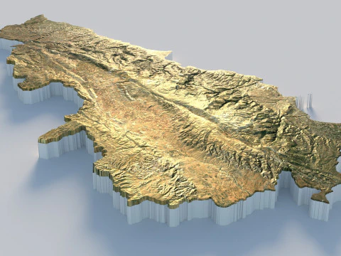 Lebanon Terrain Map 3D Model