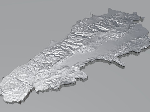 Lebanon Terrain Map Modèle 3D