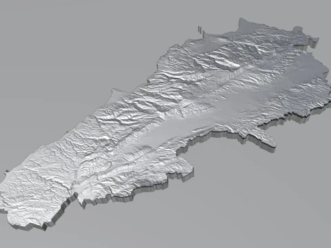 Lebanon Terrain Map 3D Model