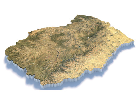 Lesotho Terrain Map 3D 모델