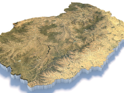 Lesotho Terrain Map 3Dモデル