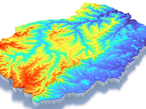 Lesotho Terrain Map 3D Model