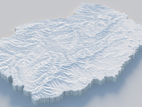 Lesotho Terrain Map 3Dモデル