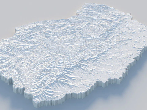Lesotho Terrain Map 3D Model