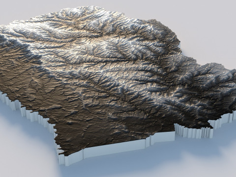 Lesotho Terrain Map 3Dモデル
