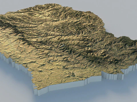 Lesotho Terrain Map 3D Model