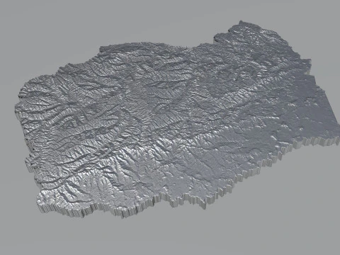 Lesotho Terrain Map 3D Model