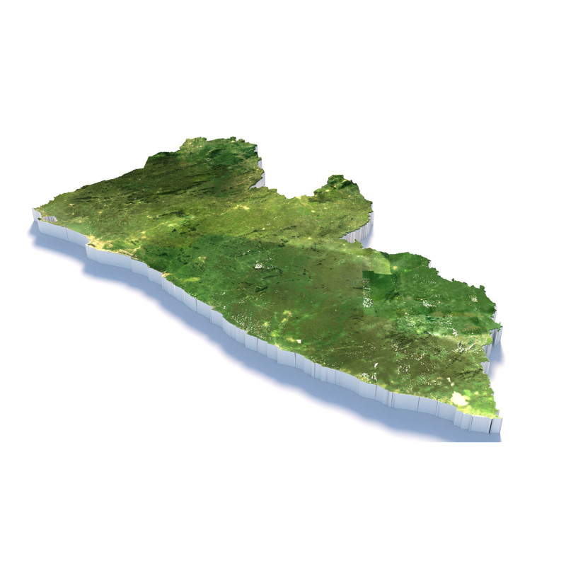 Liberia Terrain Map 3D Model .c4d .max .obj .3ds .fbx .stl .blend