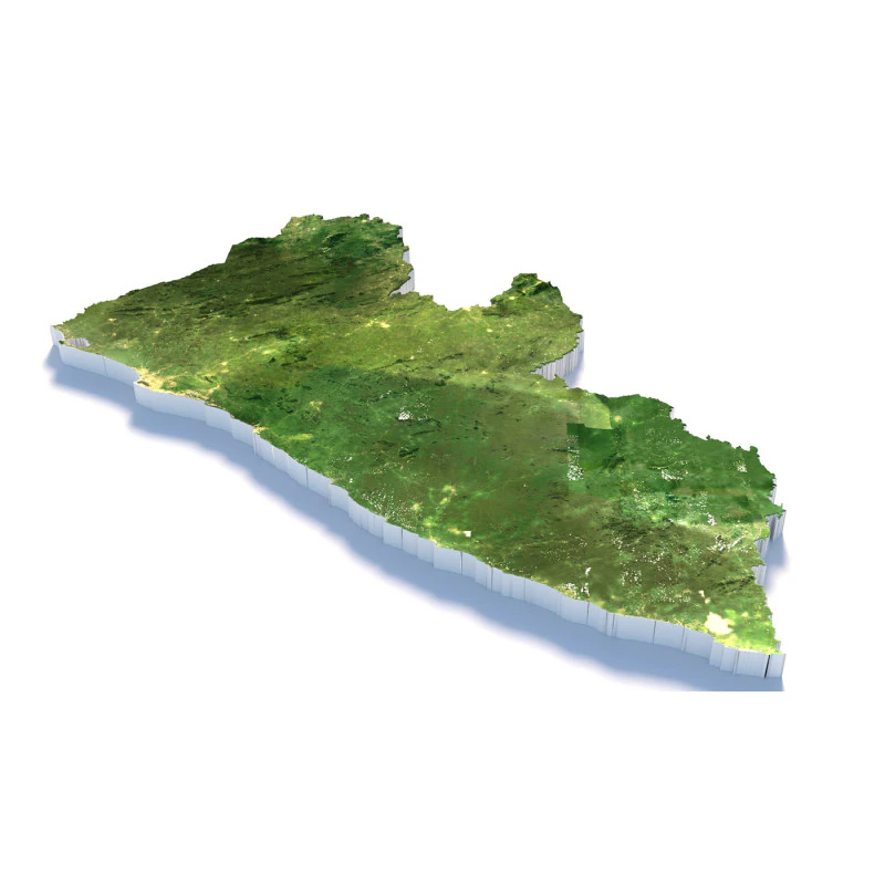 Liberia Terrain Map 3D Model .c4d .max .obj .3ds .fbx .stl .blend 
