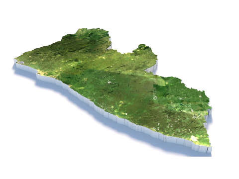 Liberia Terrain Map Modelo 3D