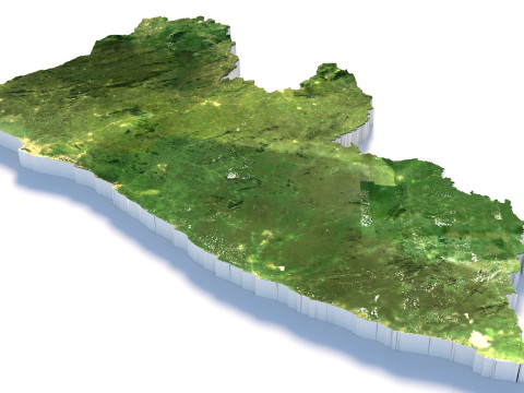 Liberia Terrain Map 3D Model