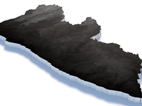 Liberia Terrain Map 3D Model