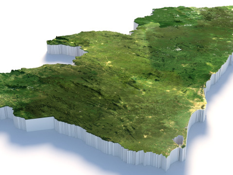 Liberia Terrain Map 3D Model