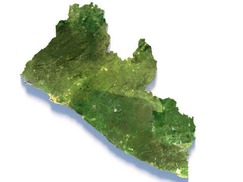 Liberia Terrain Map 3D Model