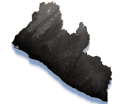 Liberia Terrain Map 3D Model