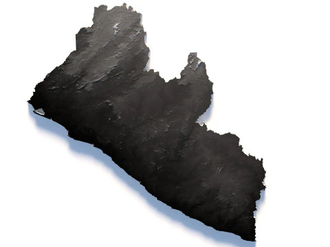 Liberia Terrain Map 3D Model