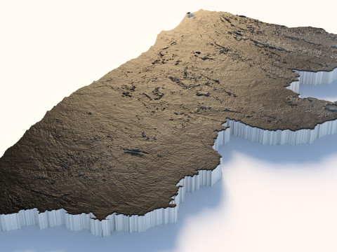 Liberia Terrain Map 3D Model