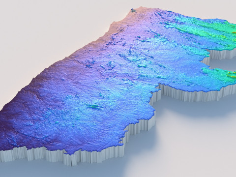 Liberia Terrain Map 3D Model