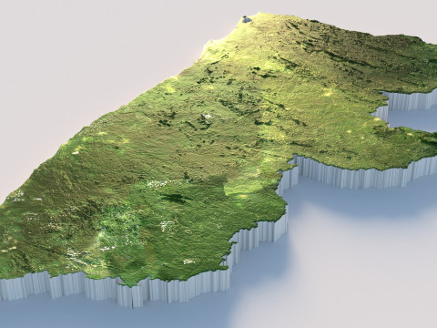 Liberia Terrain Map 3D Model