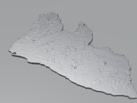 Liberia Terrain Map 3D Model