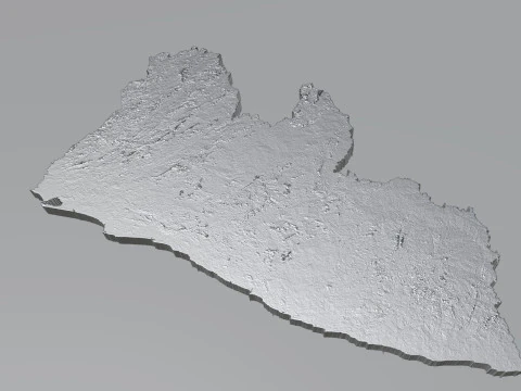 Liberia Terrain Map 3D Model