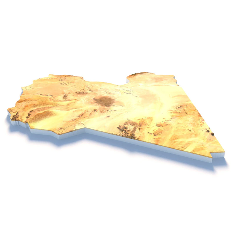 Libya Terrain Map 3D Model .c4d .max .obj .3ds .fbx .stl .blend 