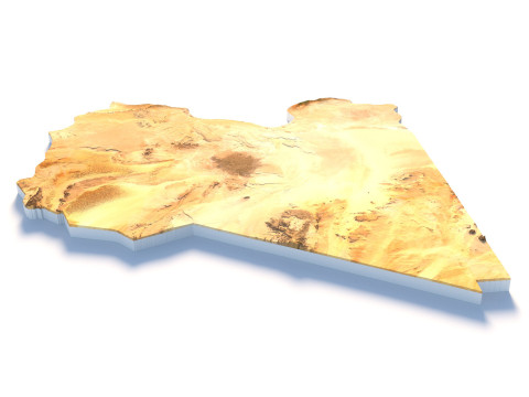 Libya Terrain Map 3D Модель