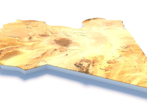 Libya Terrain Map 3Dモデル