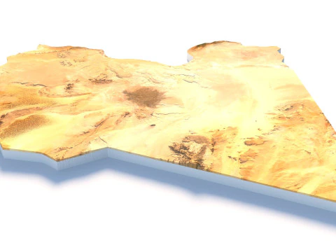 Libya Terrain Map 3D Model