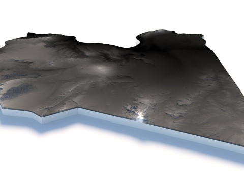 Libya Terrain Map 3Dモデル