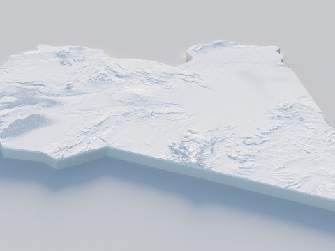 Libya Terrain Map 3Dモデル