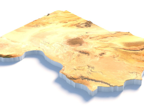 Libya Terrain Map 3Dモデル