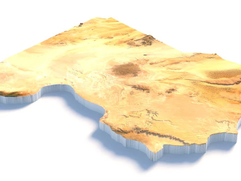 Libya Terrain Map 3D Model