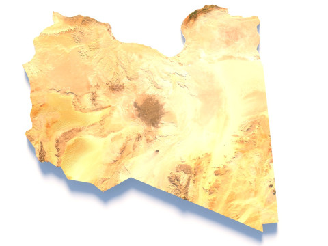 Libya Terrain Map 3Dモデル