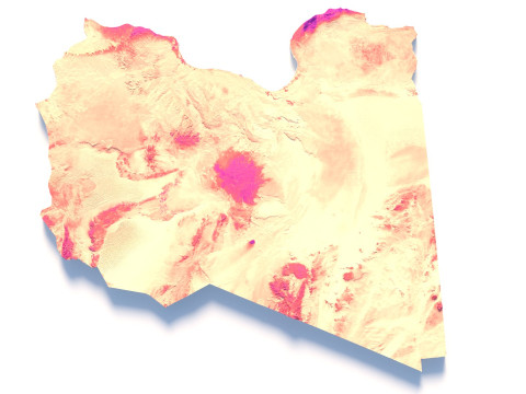 Libya Terrain Map 3Dモデル