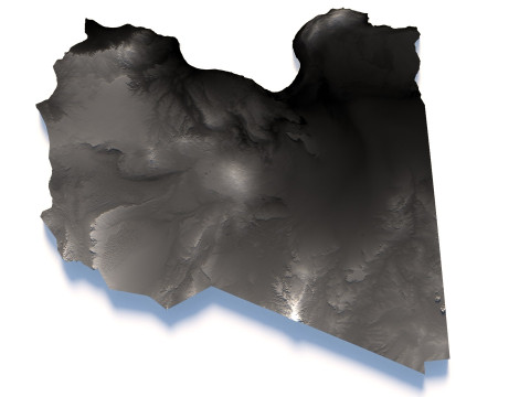 Libya Terrain Map 3Dモデル