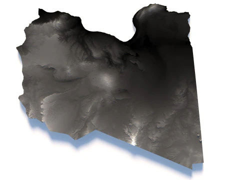 Libya Terrain Map 3D Model