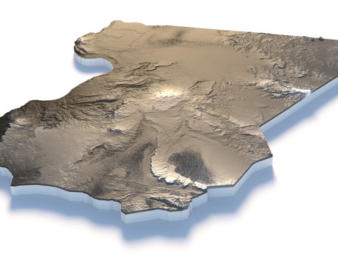 Libya Terrain Map 3Dモデル
