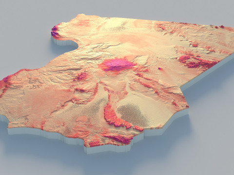Libya Terrain Map 3Dモデル
