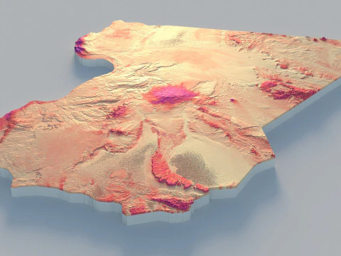 Libya Terrain Map 3D Model