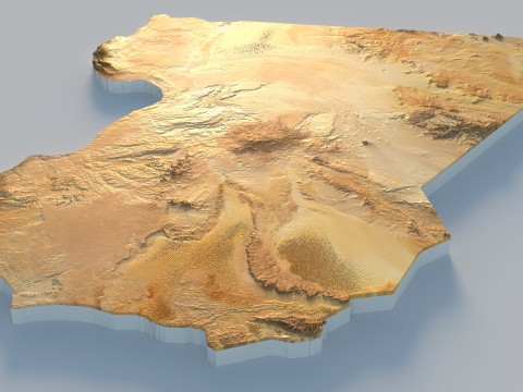Libya Terrain Map 3Dモデル